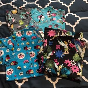 4 scrub tops, all sold together